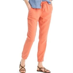 J. Crew Point Sur Seaside Linen Blend Joggers Dusty Peach Size 0P